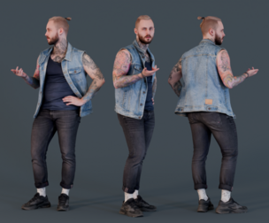 Tattooed Guy in Denim Vest