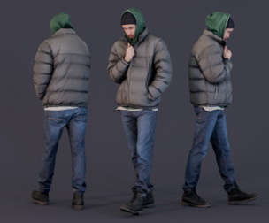 City of Winds - Urban Winter Guy in Hooded Jacket