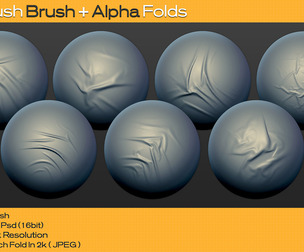 60 ZBrush Brush + Alpha Folds