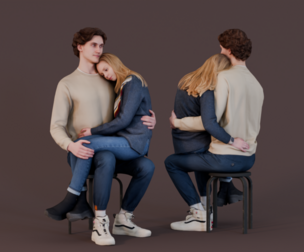 Intimate Moment - Couple Sitting Together