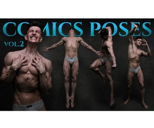 A Comics Poses vol. 2 - Reference Photo Pack For Artists 640 JPEGs noAI