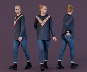 Casual Girl in Sweater - City Wanderer