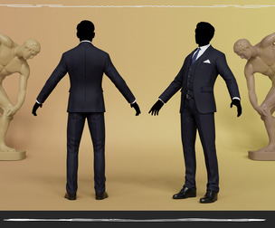 Men Pans with Shirt Blazer and Shoes Vest Blue Black