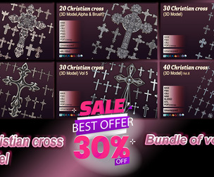 170 Christian cross 3D Model Bundle(Vol 1-6)