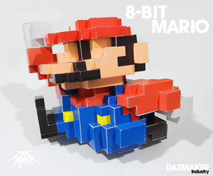 Mario 8-Bit Sculpture (Papercraft Digital Template)