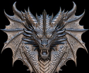 Dragon Head Relief No5 3D print model