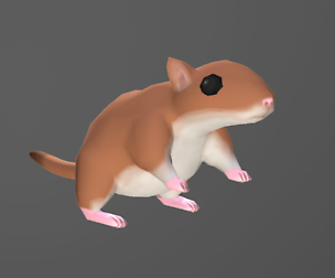 Toon Gerbil / Hamster Low Poly Model - Animated