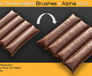60 Fabric and Leather Brushes + Alphas (Tension & Compression Folds) Vol 02