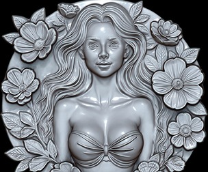 Lady of Spring Relief 3D print model