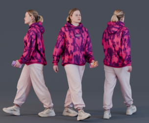 Trendy Casual - Woman in Tie-Dye Hoodie