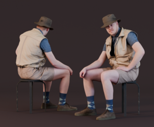 Boyscout - Man in Safari Outfit Sitting
