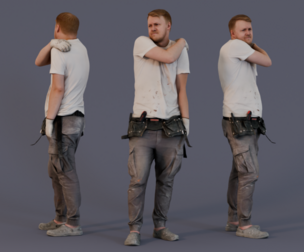 Construction Worker - Man in Workwear with Tool Belt