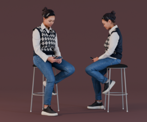 Modern Student - Young Woman Texting on Phone
