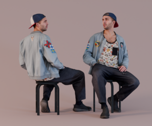 Chill Street Style - Man in Graphic Jacket and Cap