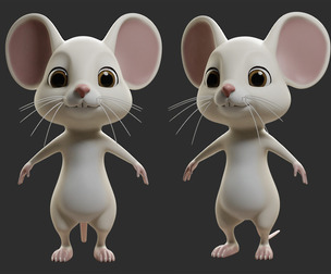 Cartoon Mouse  - Topology + UV Map
