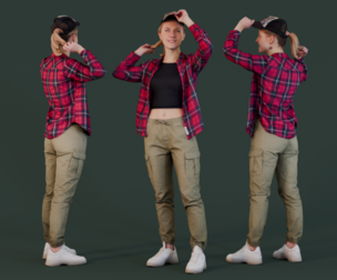 Optimistic Explorer - Woman in Plaid Shirt and Cap