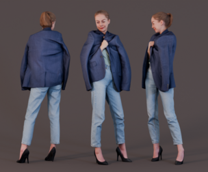 Effortless Chic - Woman Draped in Oversized Blazer