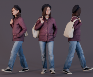 Autumn Walker - Girl in a Quilted Jacket