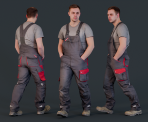 Industrial Expert - Foreman in Overalls Walking