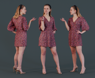 Chic and Confident - Woman in Colorful Dress