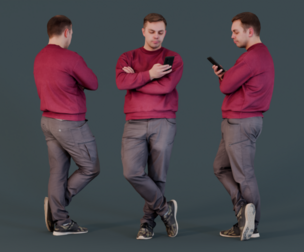 Digital Break - Man Texting on Phone