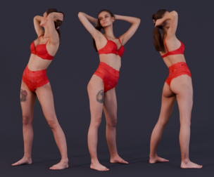 Elegance in Red - Woman in Lingerie