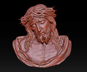 Jesus Face Bas Relief