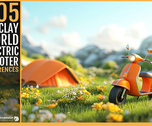 505 3D Clay World with Electric Scooter