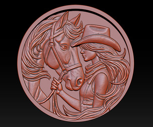 Cowboy Girl Relief Model