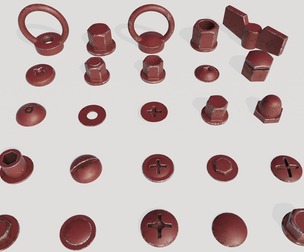 Screws red old