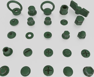 Screws green old