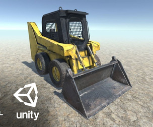 Work Machine Excavator bulldozer Low-poly Unity Unreal Engine