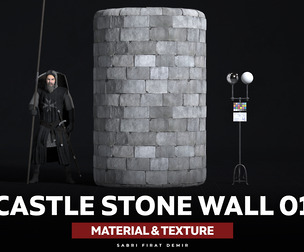 Castle Stone Wall 01 - PBR Material