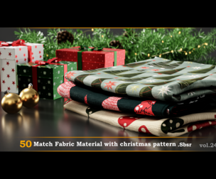 50 Match Fabric Material with Christmas pattern.sbsr.vol.24