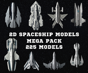 2D Spaceship Models - Asset Mega Pack