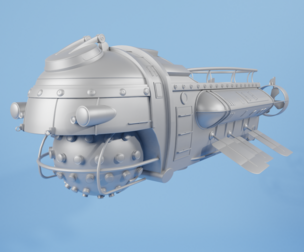 free models  Military fast submarine -Low-poly 3D models