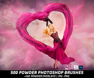 500 Holy Powder Brushes, Overlays Explosion, Colored Texture Background
