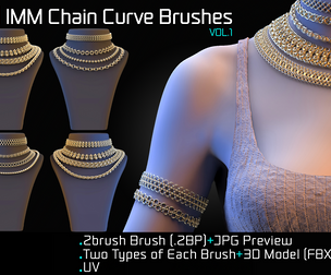 101 IMM Chain Curve Brushes For ZBrush – Vol. 1