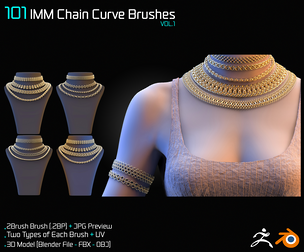 101 IMM Chain Curve Brushes For ZBrush – Vol.01