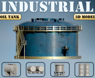 Industrial Oil Tank 3d Model