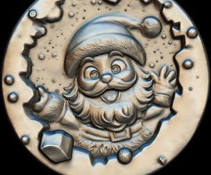 Santa Winter Greeting Relief Free 3D print model