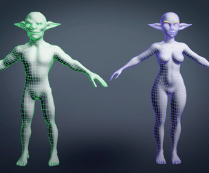 3D Models: Female and Male Goblin basemeshes