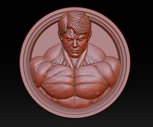 Male Bodybuilder Bas Relief