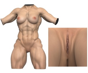 Photorealistic Muscular Woman Torso with Vagina