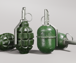 Grenades RGD-5 and F1 Low-poly