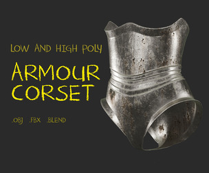 Female knight fantasy armour corset .obj .fbx .blend + textures