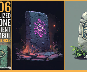 606 Stylized stone with Ancient Symbol