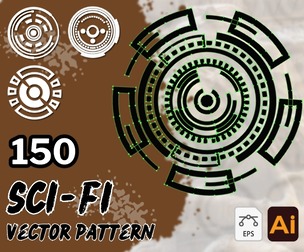 150 Sci-Fi Vector Patterns