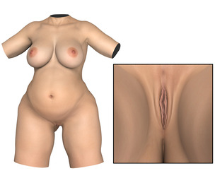 Young Pragnent Woman Torso with Vagina