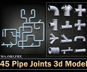 45 Pipe Joints 3D Models